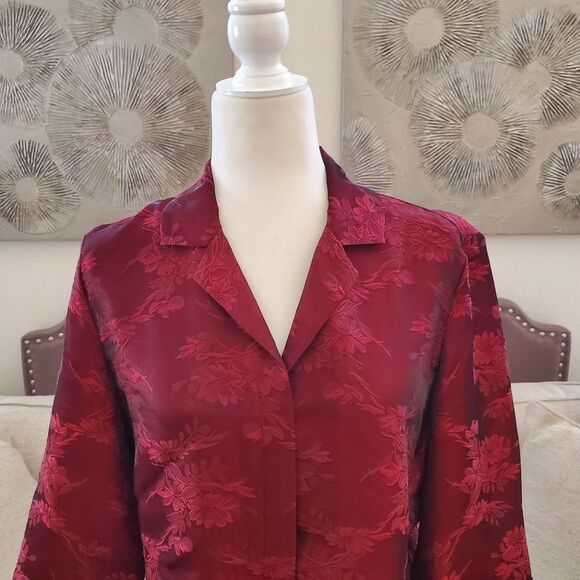 Chico's Design Silk Blend Button Down Shirt Sz Med - Picture 3 of 11